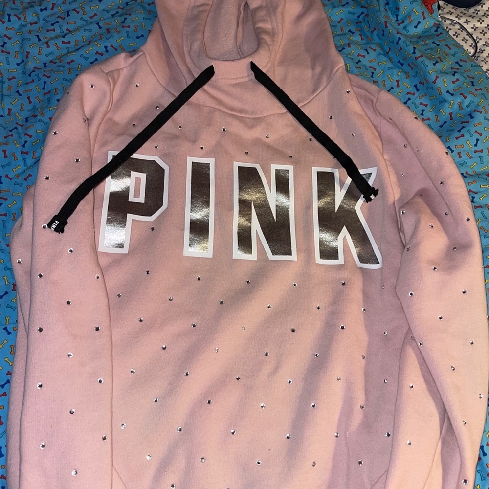 Rhinestone cowl neck pullover